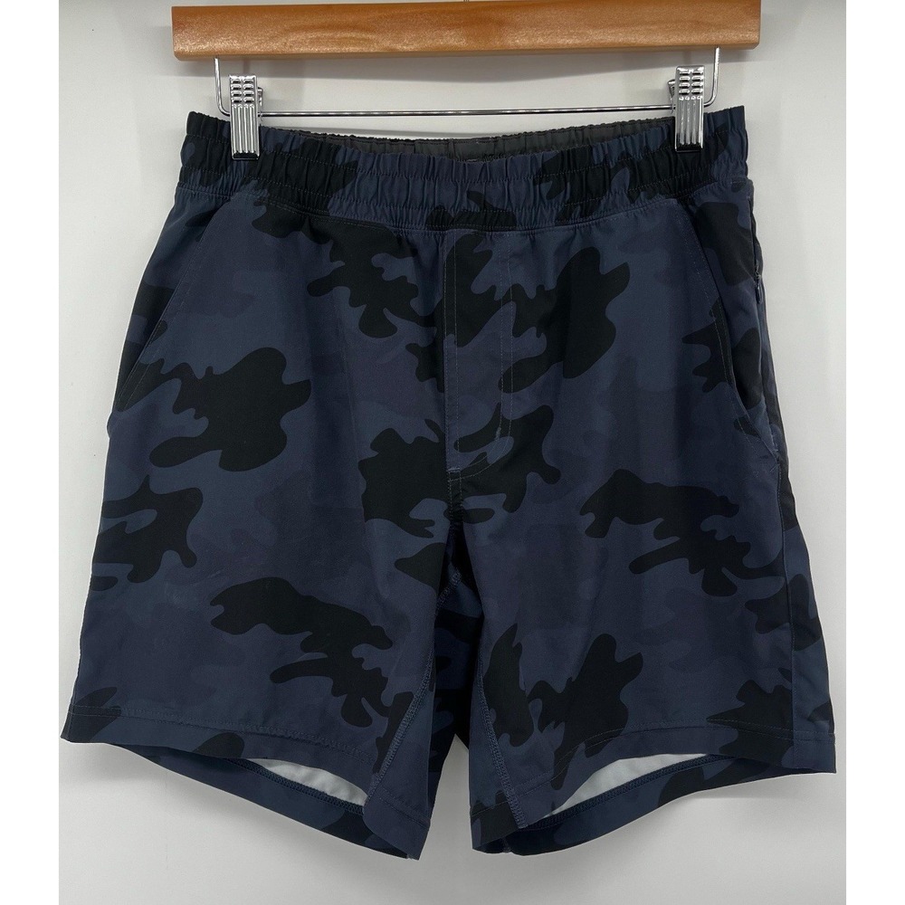 Rhone Workout 7-Inch Unlined Shorts Size Small Blue‎ Camo Map-182